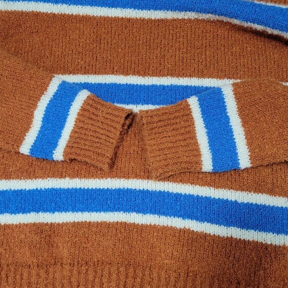 NWT All The Ways Orange Blue Striped Long Sleeve Pullover Sweater Small S - Picture 9 of 12